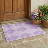 3' X 5' Lavender Geometric Washable Non Skid Indoor Outdoor Area Rug