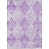 3' X 5' Lavender Geometric Washable Non Skid Indoor Outdoor Area Rug