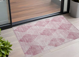2' X 3' Merlot Geometric Washable Non Skid Indoor Outdoor Area Rug