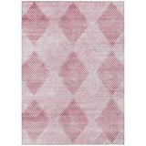 5' X 8' Merlot Geometric Washable Non Skid Indoor Outdoor Area Rug
