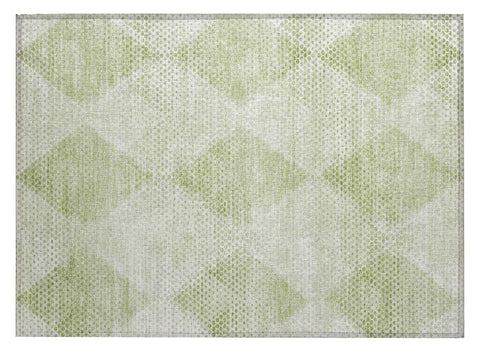 2' X 3' Mint Green Geometric Washable Non Skid Indoor Outdoor Area Rug