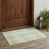 2' X 3' Mint Green Geometric Washable Non Skid Indoor Outdoor Area Rug
