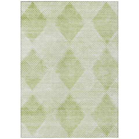 3' X 5' Mint Green Geometric Washable Non Skid Indoor Outdoor Area Rug