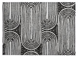 2' X 3' Black and White Abstract Washable Non Skid Indoor Outdoor Area Rug