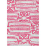 8' X 10' Blush Abstract Washable Non Skid Indoor Outdoor Area Rug