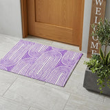 2' X 3' Purple and White Abstract Washable Non Skid Indoor Outdoor Area Rug