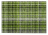 2' X 3' Green Black and Gray Plaid Washable Non Skid Indoor Outdoor Area Rug