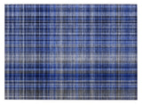 2' X 3' Navy Blue Plaid Washable Non Skid Indoor Outdoor Area Rug