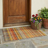 3' X 5' Orange Plaid Washable Non Skid Indoor Outdoor Area Rug