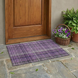 2' X 3' Purple Plaid Washable Non Skid Indoor Outdoor Area Rug