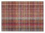 2' X 3' Red Orange and Brown Plaid Washable Non Skid Indoor Outdoor Area Rug