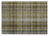 2' X 3' Green Beige and Gray Plaid Washable Non Skid Indoor Outdoor Area Rug