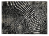 2' X 3' Black and Ivory Abstract Washable Non Skid Indoor Outdoor Area Rug