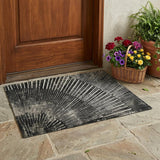 3' X 5' Black And Ivory Abstract Washable Indoor Outdoor Area Rug