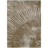 3' X 5' Chocolate Abstract Washable Non Skid Indoor Outdoor Area Rug