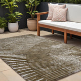 8' X 10' Chocolate Abstract Washable Non Skid Indoor Outdoor Area Rug