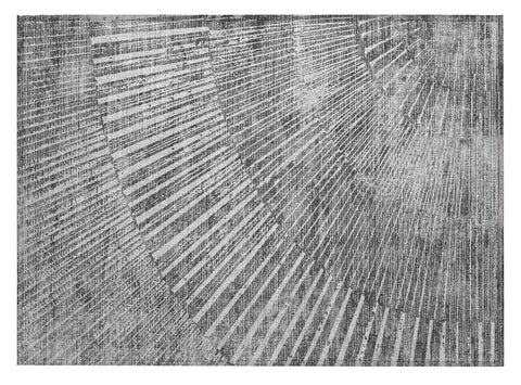 2' X 3' Gray and Ivory Abstract Washable Non Skid Indoor Outdoor Area Rug