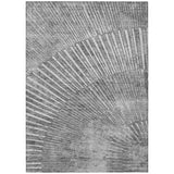 5' X 8' Gray and Ivory Abstract Washable Non Skid Indoor Outdoor Area Rug