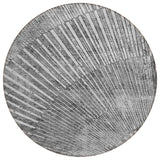 8' Round Gray and Ivory Round Abstract Washable Non Skid Indoor Outdoor Area Rug