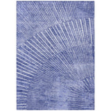 3' X 5' Navy Blue Abstract Washable Non Skid Indoor Outdoor Area Rug