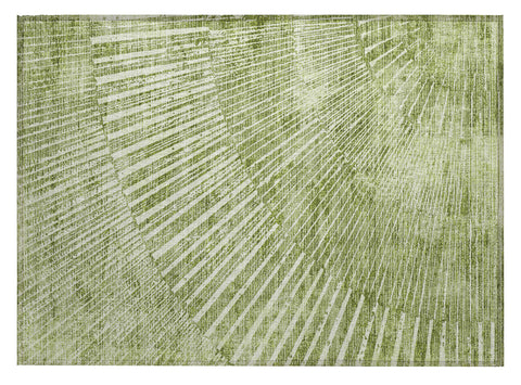 2' X 3' Sage Abstract Washable Non Skid Indoor Outdoor Area Rug