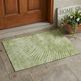 2' X 3' Sage Abstract Washable Non Skid Indoor Outdoor Area Rug