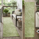 8' Runner Sage Abstract Washable Non Skid Indoor Outdoor Runner Rug