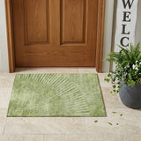 3' X 5' Sage Abstract Washable Non Skid Indoor Outdoor Area Rug