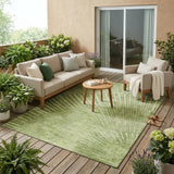 5' X 8' Sage Abstract Washable Non Skid Indoor Outdoor Area Rug