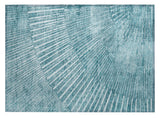 2' X 3' Teal Abstract Washable Non Skid Indoor Outdoor Area Rug