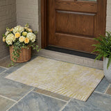 2' X 3' Wheat Abstract Washable Non Skid Indoor Outdoor Area Rug
