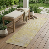 8' Runner Wheat Abstract Washable Non Skid Indoor Outdoor Runner Rug