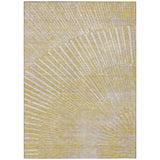 3' X 5' Wheat Abstract Washable Non Skid Indoor Outdoor Area Rug