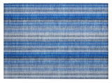 2' X 3' Blue Striped Washable Non Skid Indoor Outdoor Area Rug
