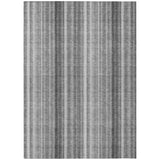 3' X 5' Gray Striped Washable Non Skid Indoor Outdoor Area Rug