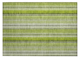 2' X 3' Green Striped Washable Non Skid Indoor Outdoor Area Rug