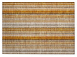 2' X 3' Orange Ivory and Gray Striped Washable Non Skid Indoor Outdoor Area Rug