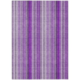3' X 5' Purple Striped Washable Non Skid Indoor Outdoor Area Rug