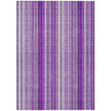 5' X 8' Purple Striped Washable Non Skid Indoor Outdoor Area Rug