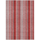 5' X 8' Gray Pink and Red Striped Washable Non Skid Indoor Outdoor Area Rug