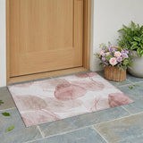 2' X 3' Merlot and Ivory Abstract Washable Non Skid Indoor Outdoor Area Rug