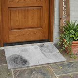 2' X 3' Gray and Light Gray Abstract Washable Non Skid Indoor Outdoor Area Rug