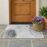 3' X 5' Gray and Light Gray Abstract Washable Non Skid Indoor Outdoor Area Rug