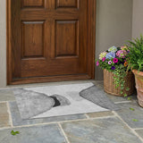 3' X 5' Gray And Black Abstract Washable Indoor Outdoor Area Rug