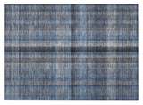 2' X 3' Blue Plaid Washable Non Skid Indoor Outdoor Area Rug