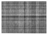 2' X 3' Gray Plaid Washable Non Skid Indoor Outdoor Area Rug