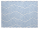 2' X 3' Blue and Ivory Geometric Washable Non Skid Indoor Outdoor Area Rug