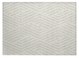 2' X 3' Beige and Ivory Geometric Washable Non Skid Indoor Outdoor Area Rug
