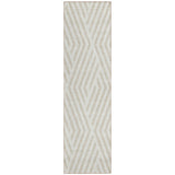 8' Runner Beige and Ivory Geometric Washable Non Skid Indoor Outdoor Runner Rug