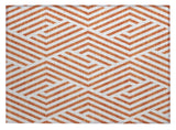 2' X 3' Orange and White Geometric Washable Non Skid Indoor Outdoor Area Rug